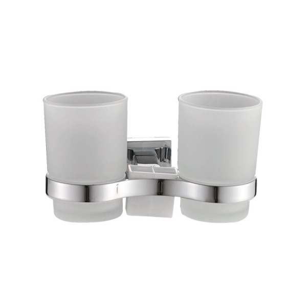 Стакан для ванной комнаты двойной Haiba HB8608, хром. Фото 1