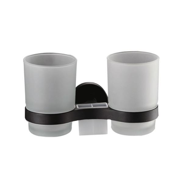 Стакан для ванной комнаты двойной Haiba HB8708, черный. Фото 1