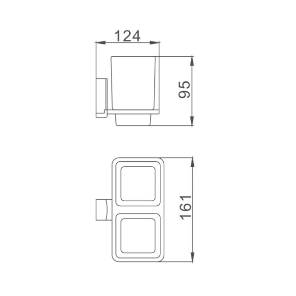 Стакан для ванной комнаты двойной Haiba HB8808, хром. Фото 2