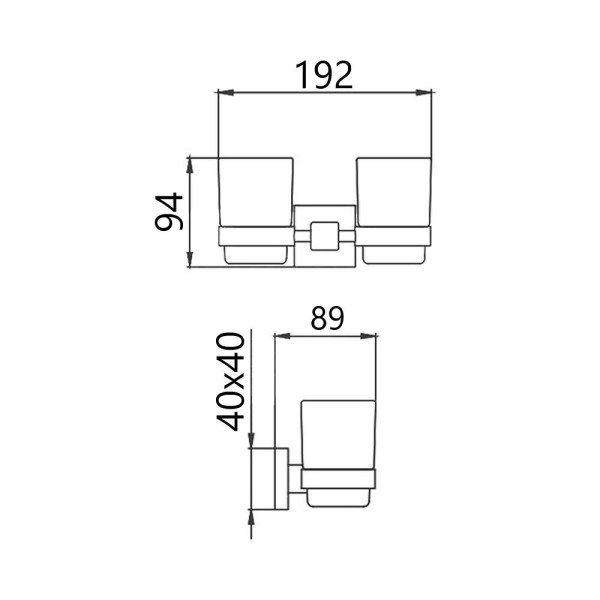 Стакан для ванной комнаты двойной Maretti Umbria Black UMB542P46, черный. Фото 2