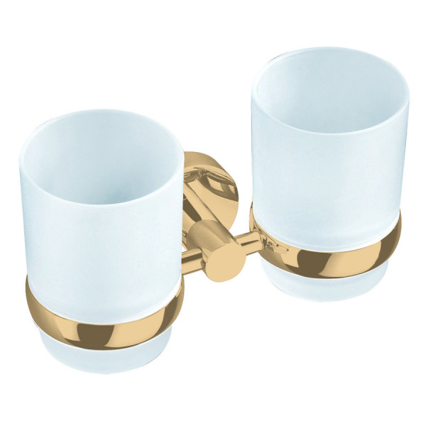 Стакан для ванной комнаты двойной Rav Slezak COLORADO COA0202Z, золото. Фото 1