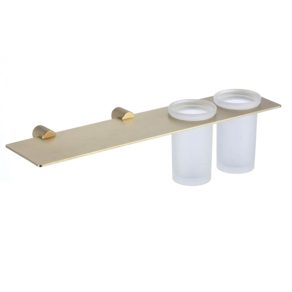 Стакан для ванной комнаты двойной Savol S-002168C, матовое золото. Фото 1