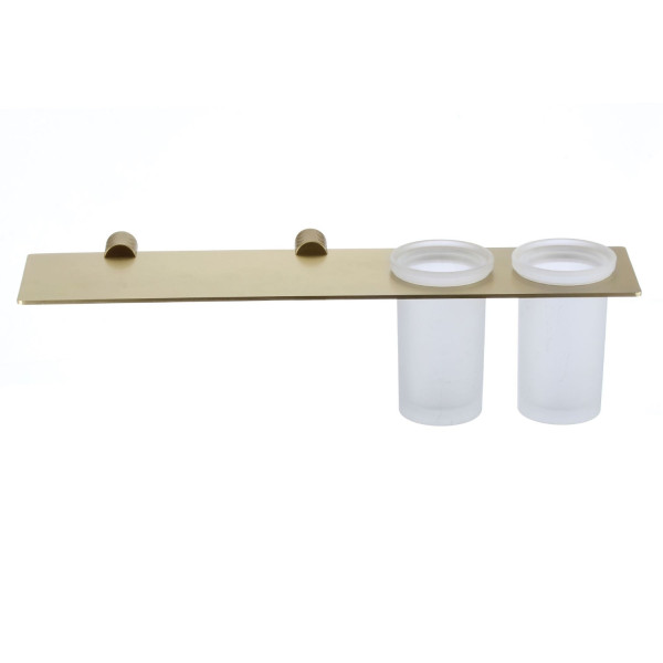 Стакан для ванной комнаты двойной Savol S-002168C, матовое золото. Фото 3