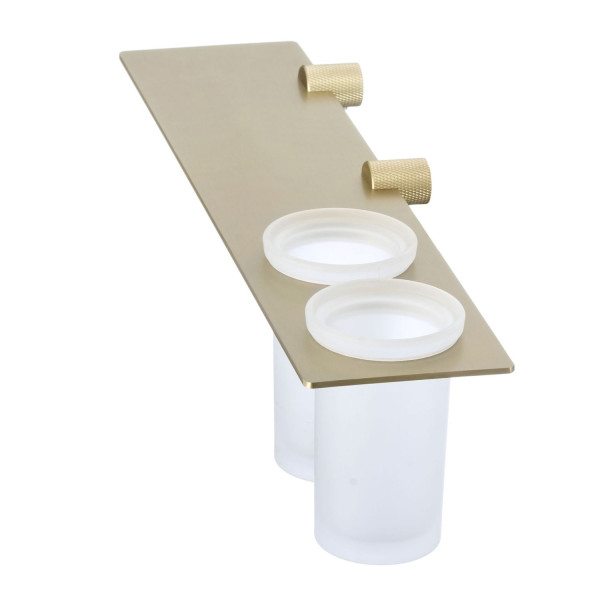 Стакан для ванной комнаты двойной Savol S-002168C, матовое золото. Фото 4