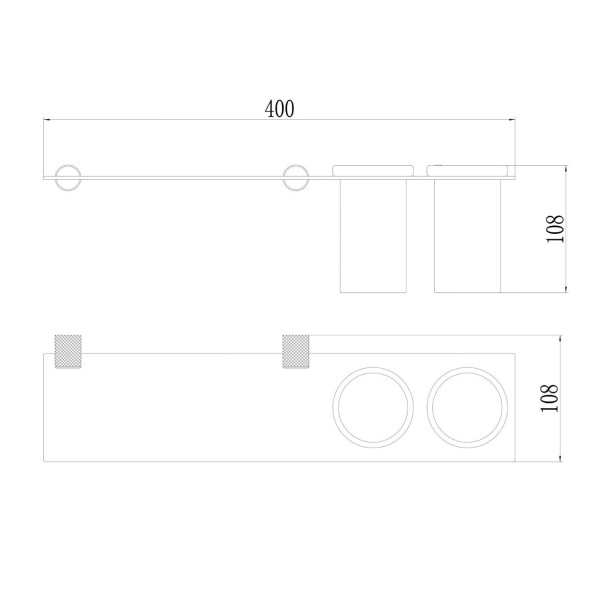 Стакан для ванной комнаты двойной Savol S-002168HD, черный/бронза. Фото 2