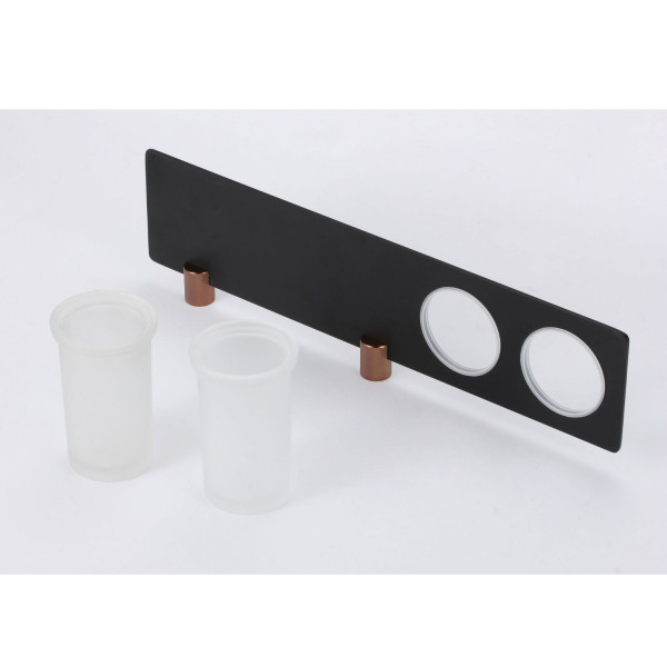 Стакан для ванной комнаты двойной Savol S-002168HD, черный/бронза. Фото 5