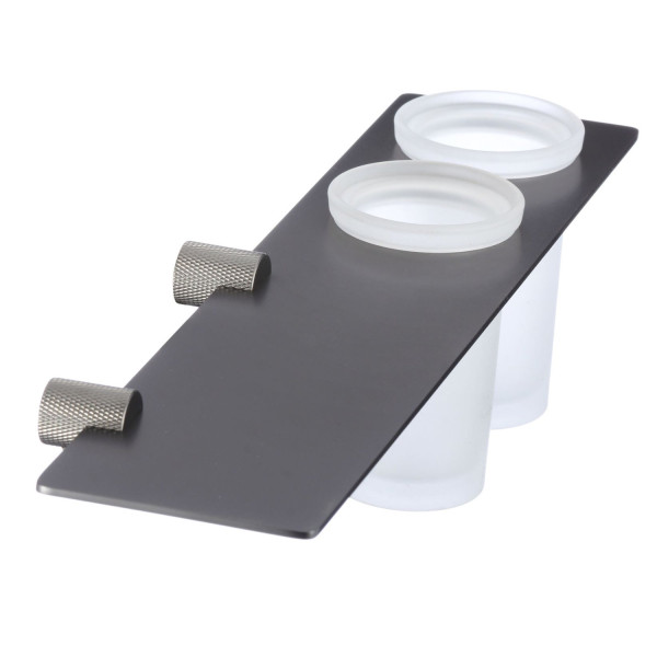 Стакан для ванной комнаты двойной Savol S-002168Q, графит. Фото 3