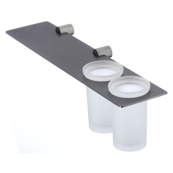Стакан для ванной комнаты двойной Savol S-002168Q, графит. Фото 5