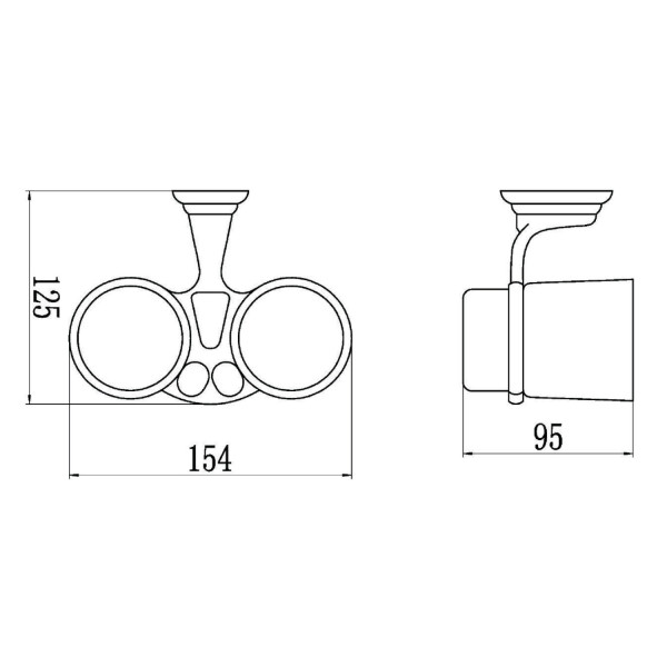 Стакан для ванной комнаты двойной Savol S-003168, хром. Фото 2
