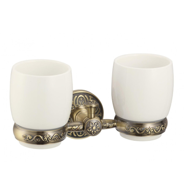 Стакан для ванной комнаты двойной Savol S-005868C, бронза. Фото 1