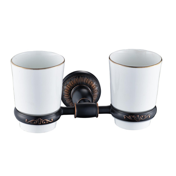 Стакан для ванной комнаты двойной Savol S-006668H, черный. Фото 1