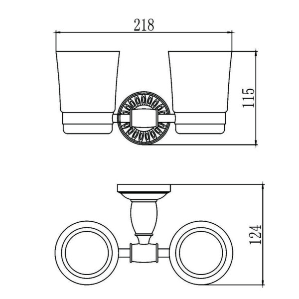 Стакан для ванной комнаты двойной Savol S-006668H, черный. Фото 2