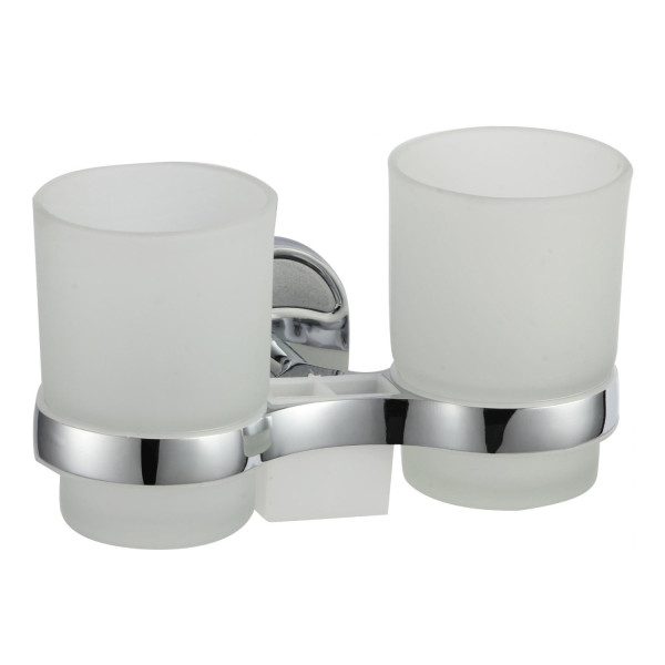 Стакан для ванной комнаты двойной Savol S-007068, хром. Фото 1