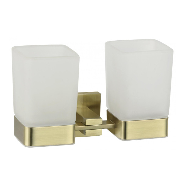 Стакан для ванной комнаты двойной Savol S-06568C, бронза. Фото 1