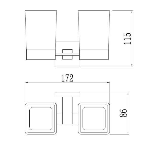 Стакан для ванной комнаты двойной Savol S-06568C, бронза. Фото 2