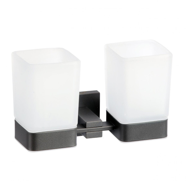 Стакан для ванной комнаты двойной Savol S-06568Q, графит. Фото 1