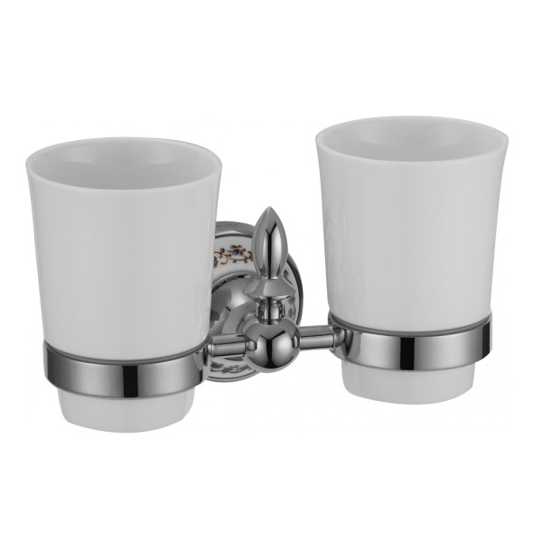 Стакан для ванной комнаты двойной Savol S-06868A, хром. Фото 1