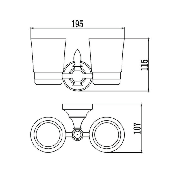 Стакан для ванной комнаты двойной Savol S-06868B, золото. Фото 2