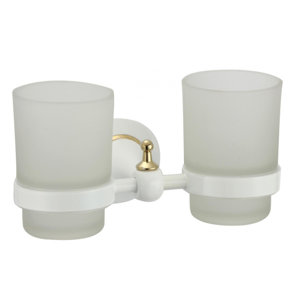 Стакан для ванной комнаты двойной Savol S-06968W, белый. Фото 1