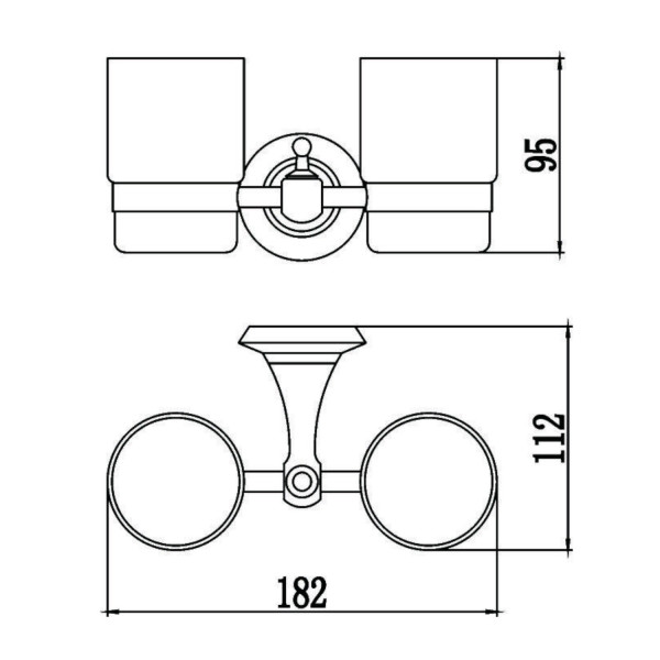 Стакан для ванной комнаты двойной Savol S-06968W, белый. Фото 2