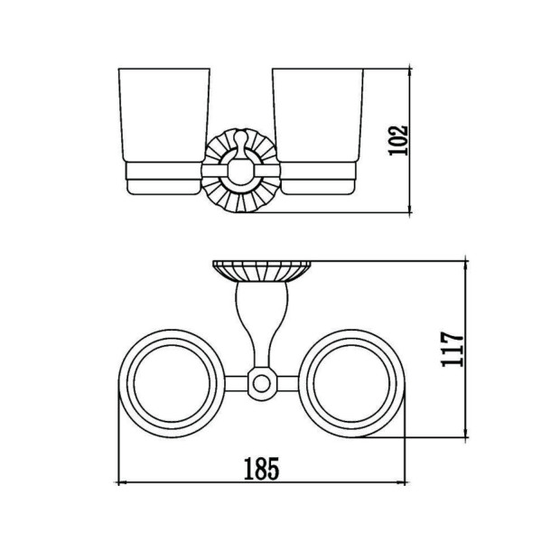 Стакан для ванной комнаты двойной Savol S-08968C, бронза. Фото 2