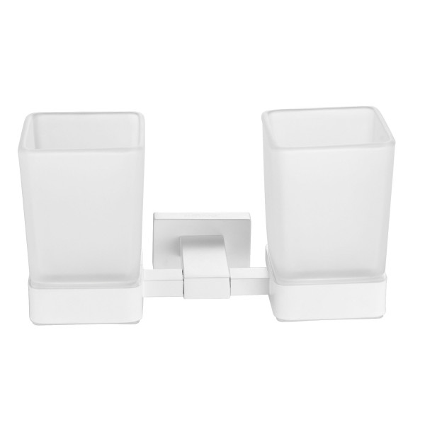 Стакан для ванной комнаты двойной Shevanik SG5622C, белый. Фото 1