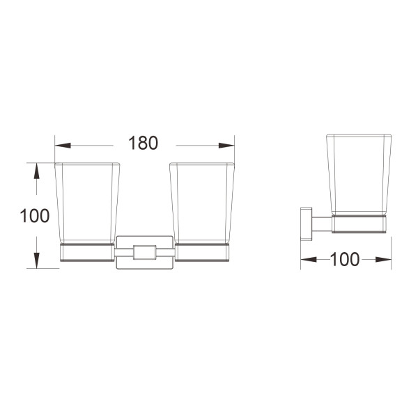 Стакан для ванной комнаты двойной Shevanik SG5622C, белый. Фото 2
