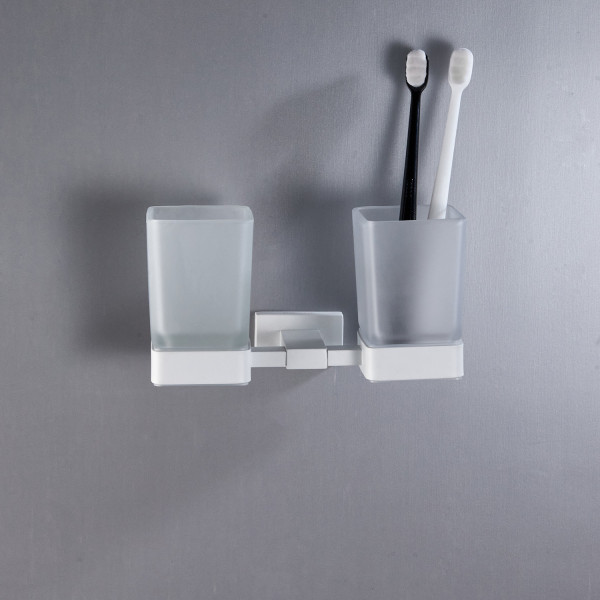 Стакан для ванной комнаты двойной Shevanik SG5622C, белый. Фото 4