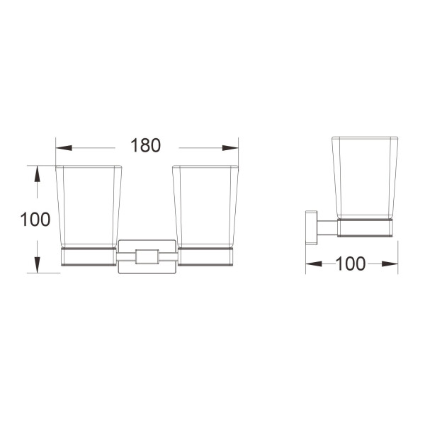 Стакан для ванной комнаты двойной Shevanik SG5622G, золотой сатин. Фото 2