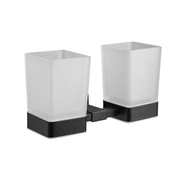 Стакан для ванной комнаты двойной Shevanik SG5622H, черный. Фото 1