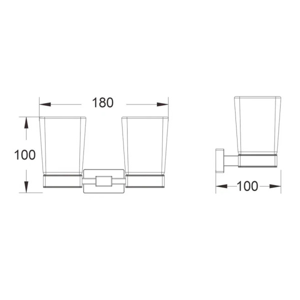 Стакан для ванной комнаты двойной Shevanik SG5622H, черный. Фото 2