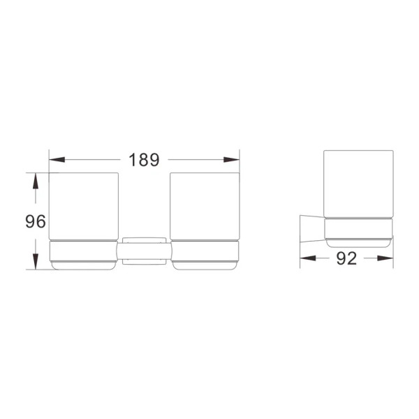 Стакан для ванной комнаты двойной Shevanik SG5722, хром. Фото 2