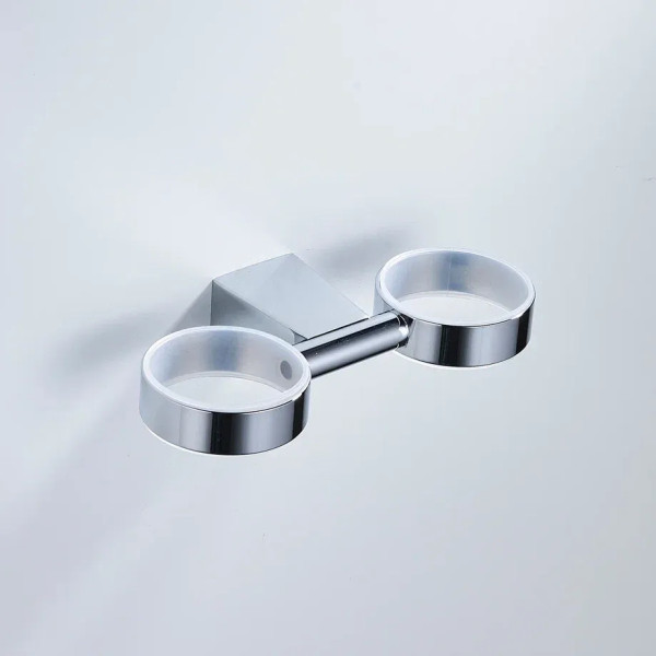 Стакан для ванной комнаты двойной Shevanik SG5722, хром. Фото 5