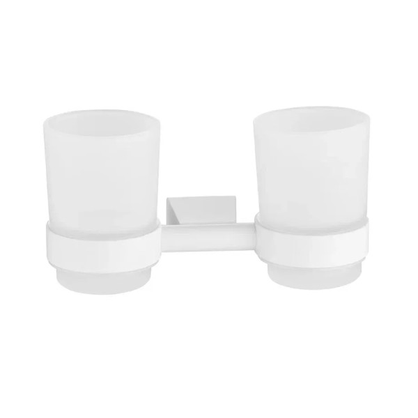 Стакан для ванной комнаты двойной Shevanik SG5722C, белый. Фото 1