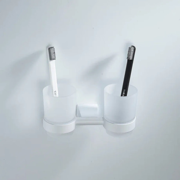 Стакан для ванной комнаты двойной Shevanik SG5722C, белый. Фото 3