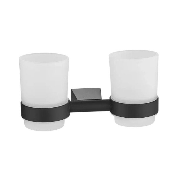 Стакан для ванной комнаты двойной Shevanik SG5722H, черный. Фото 1