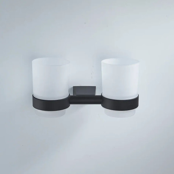 Стакан для ванной комнаты двойной Shevanik SG5722H, черный. Фото 4