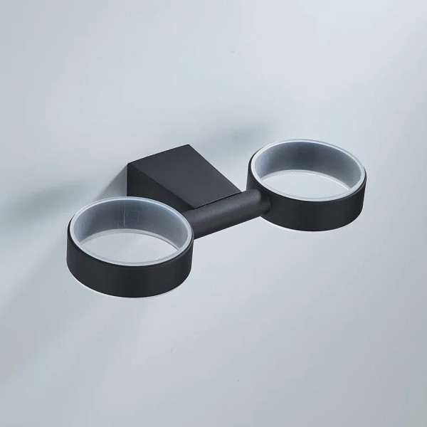 Стакан для ванной комнаты двойной Shevanik SG5722H, черный. Фото 5