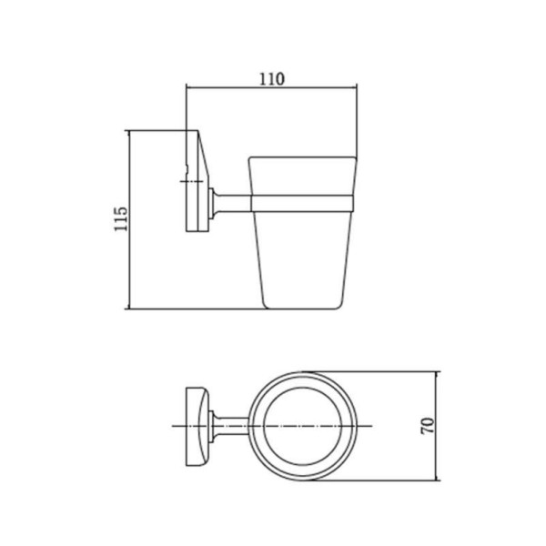 Стакан для ванной комнаты FASHUN A1606, хром. Фото 2