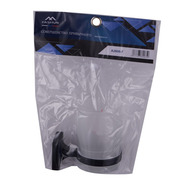 Стакан для ванной комнаты FASHUN A2606-7, чёрный. Фото 3