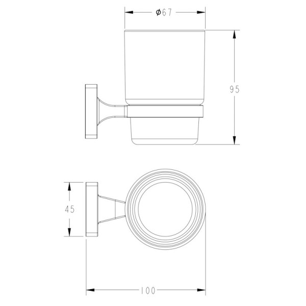 Стакан для ванной комнаты FASHUN A2606, хром. Фото 2