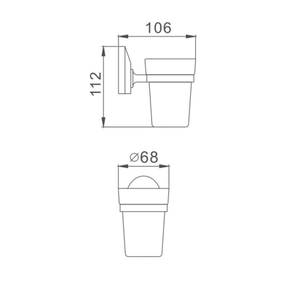 Стакан для ванной комнаты Haiba HB1606, хром. Фото 2