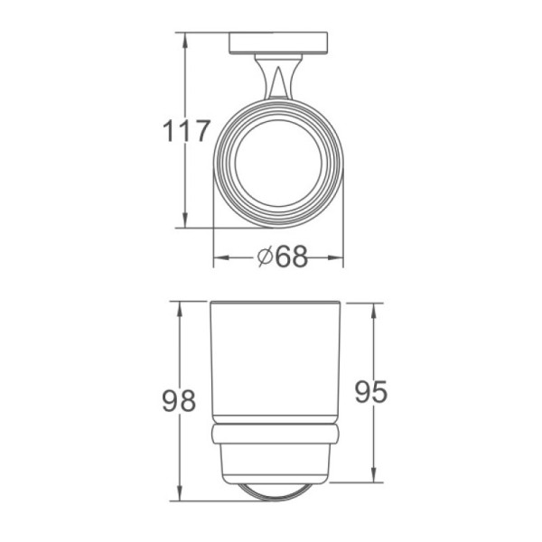 Стакан для ванной комнаты Haiba HB1906-1, хром. Фото 2