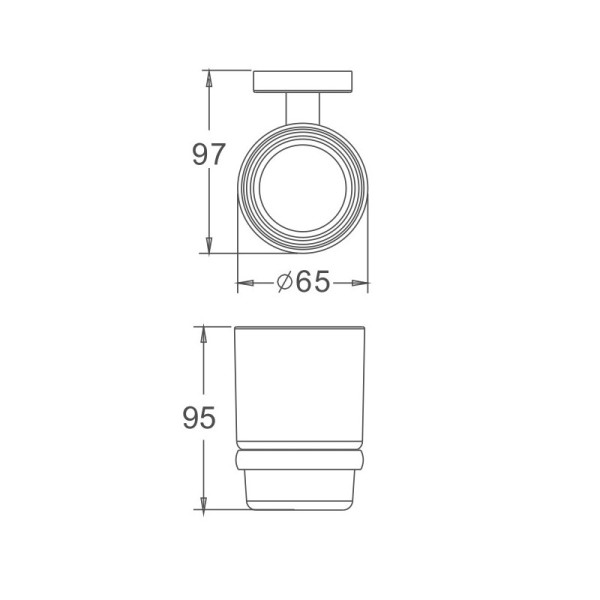 Стакан для ванной комнаты Haiba HB8606, хром. Фото 2