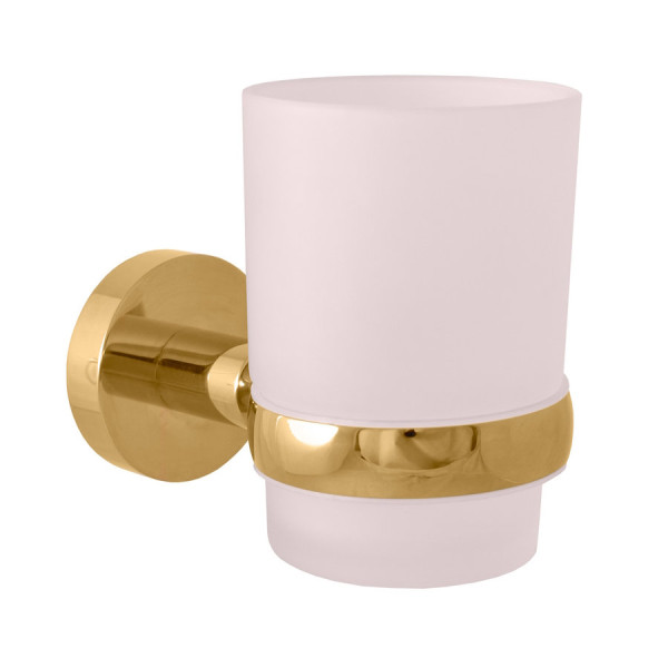 Стакан для ванной комнаты Rav Slezak COLORADO COA0201ZK, золото брашированное. Фото 1