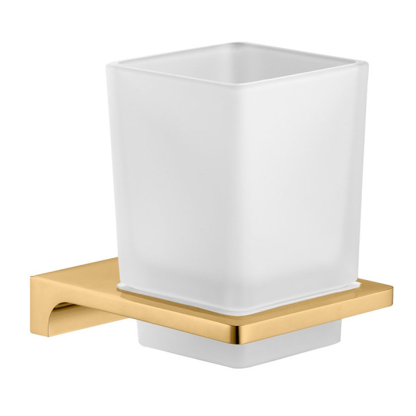 Стакан для ванной комнаты Rav Slezak NIL NLA0201ZK, золото брашированное. Фото 1