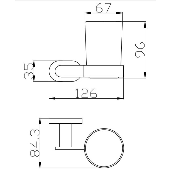 Стакан для ванной комнаты Rav Slezak YUKON YUA0201CMATZ, черный/золото. Фото 2
