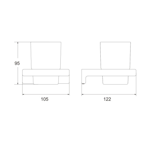Стакан для ванной комнаты Rose RG1812, хром. Фото 2