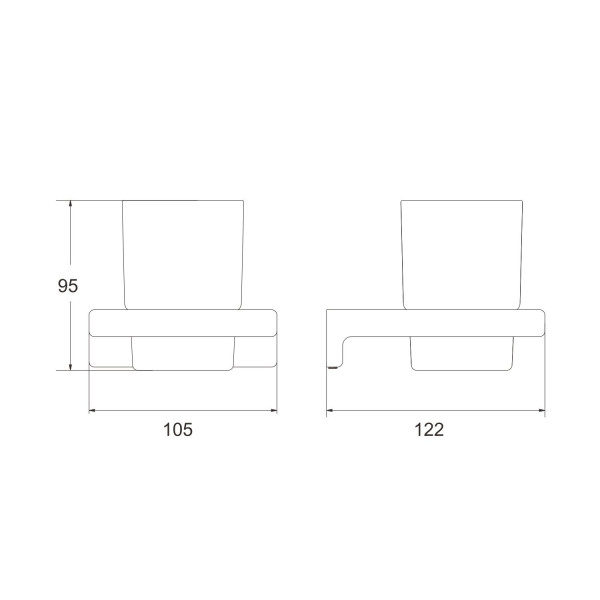 Стакан для ванной комнаты Rose RG1812H, черный. Фото 2