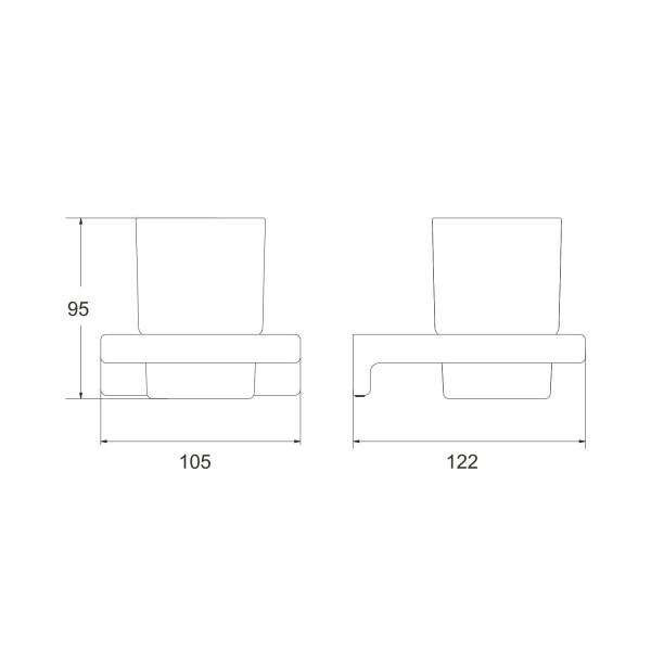 Стакан для ванной комнаты Rose RG1812T, пепельный. Фото 2